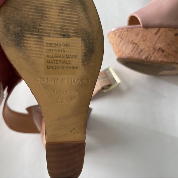 Victoria's Secret/Colin Stuart Nude Blush Cork Wedges Size 7.5 - Picture 3 of 4